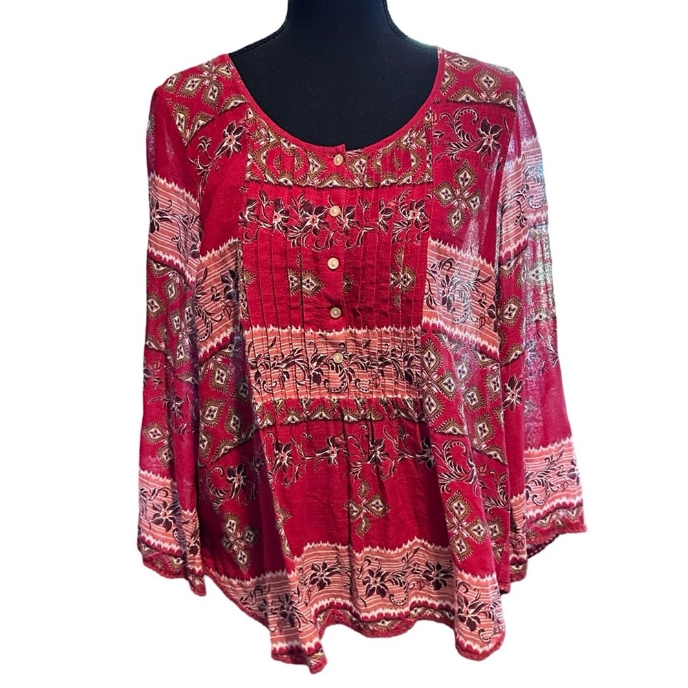 Denim & Supply Ralph Lauren Red Floral Top Size Large